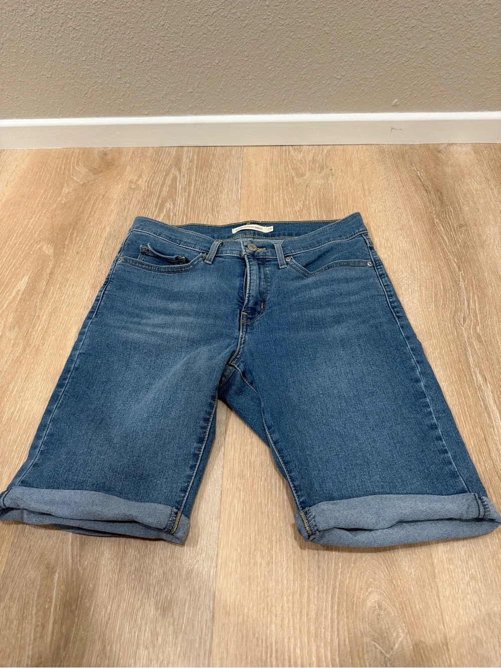 Levi's Midwash Rolled Cuff Denim Bermuda Shorts